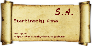 Sterbinszky Anna névjegykártya